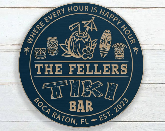 Personalized Tiki Bar Sign