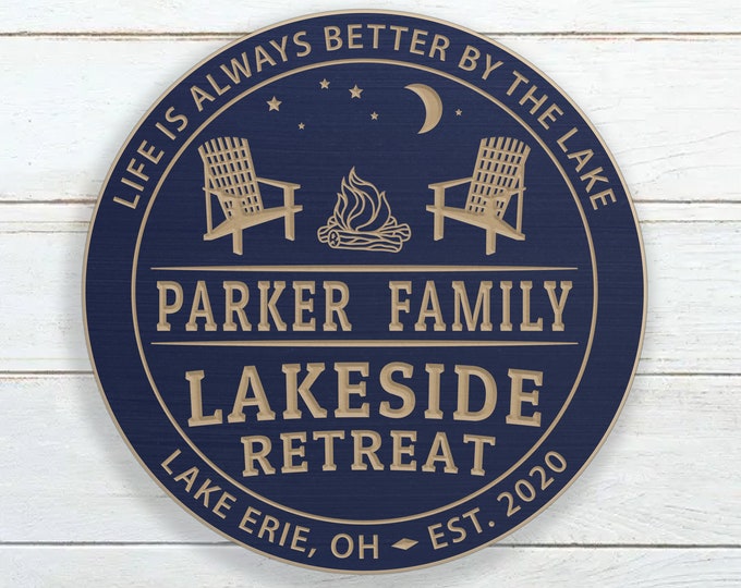 Personalized Lakeside Retreat Sign