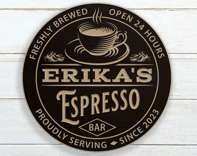 Personalized Espresso Bar Sign