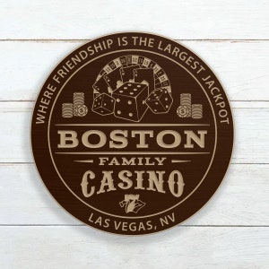Casino Game Room Sign / Personalized Casino Sign / Carved Wood Sign / Custom Game Room Casino Sign