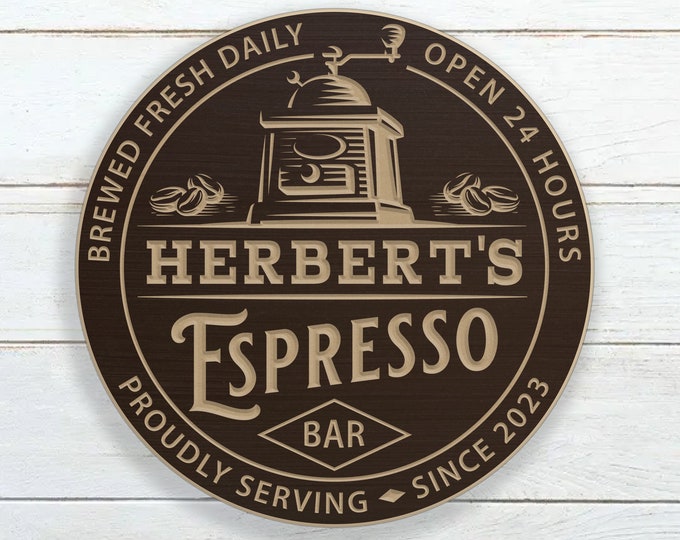 Personalized Espresso Bar Sign