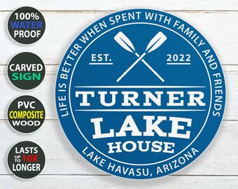 Waterproof Personalized Lake House Outdoor Sign - 100% Waterproof