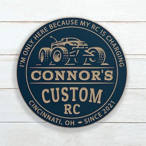 RC Truck Sign / Personalized Radio Control Sign / Carved Wood Sign / Custom RC Truck Sign / RC Room Sign / Radio Control Sign
