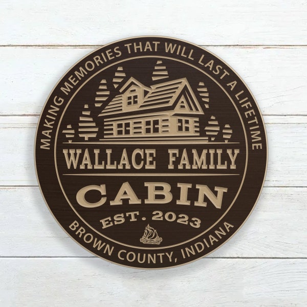 Cabin Camp Sign / Personalized Cabin Sign / Carved Wood Sign / Custom Lodge Cabin Sign / Family Cabin Sign