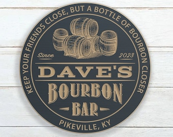 Personalized Bourbon Bar Sign