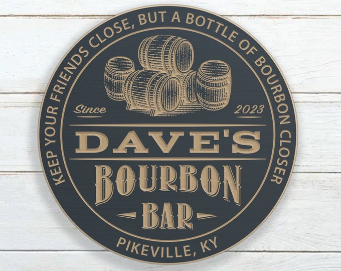 Personalized Bourbon Bar Sign