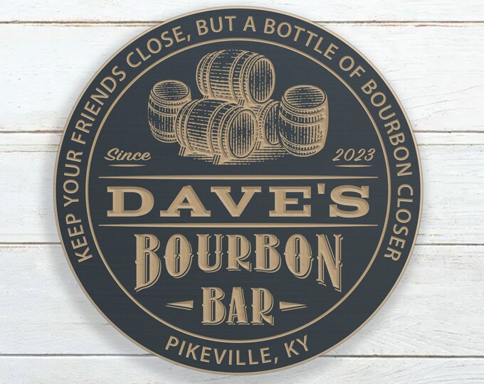 Personalized Bourbon Bar Sign