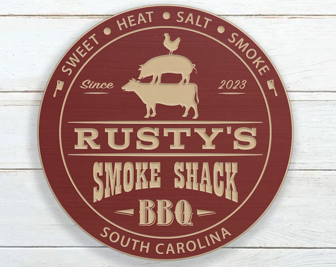 Personalized Smoke Shack BBQ Sign
