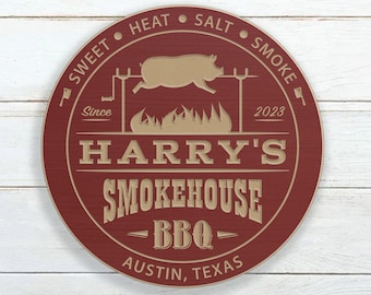 Personalized Smokehouse BBQ Sign