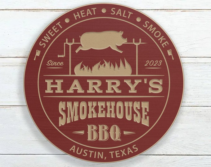 Personalized Smokehouse BBQ Sign