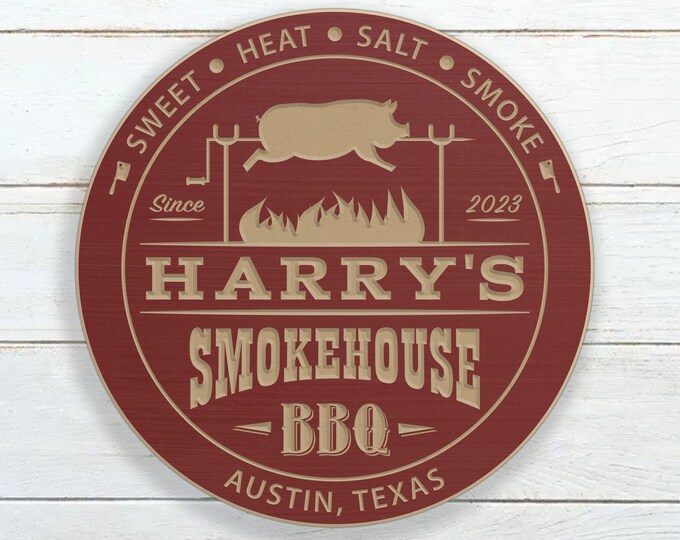 Personalized Smokehouse BBQ Sign