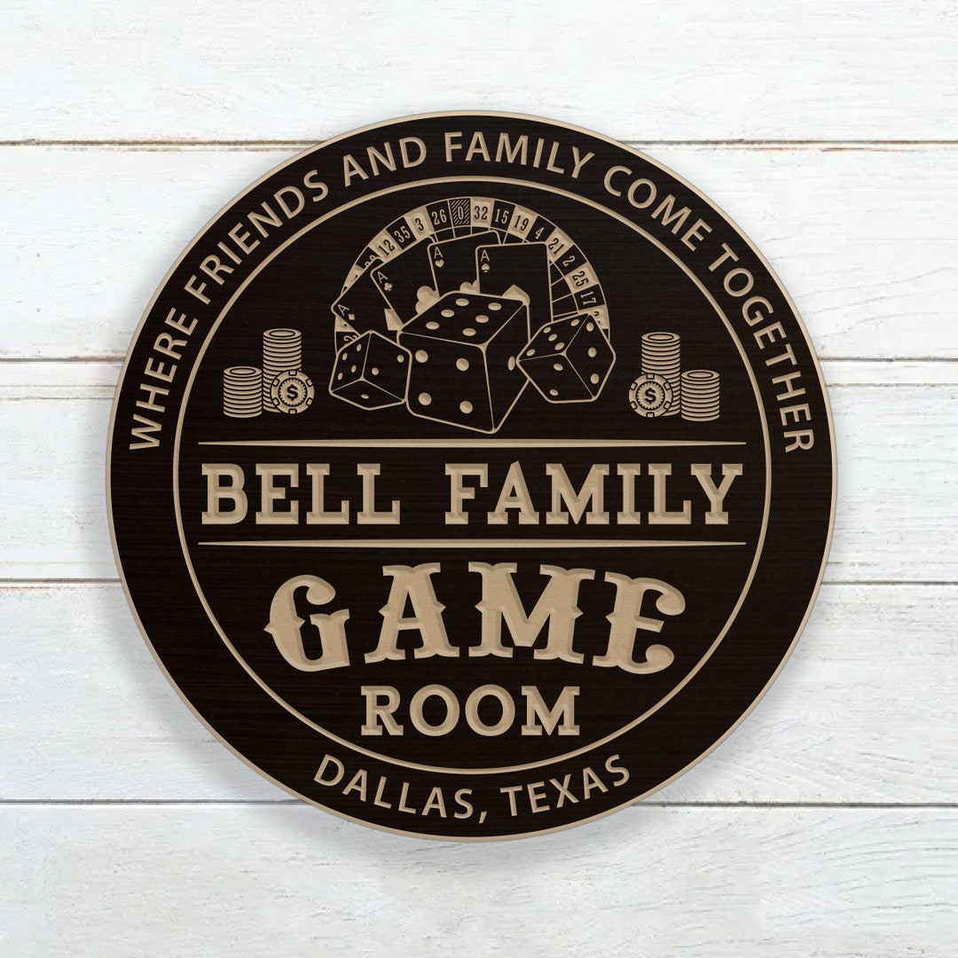 Game Room Sign / Personalized Game Room Sign / Carved Wood Sign ...