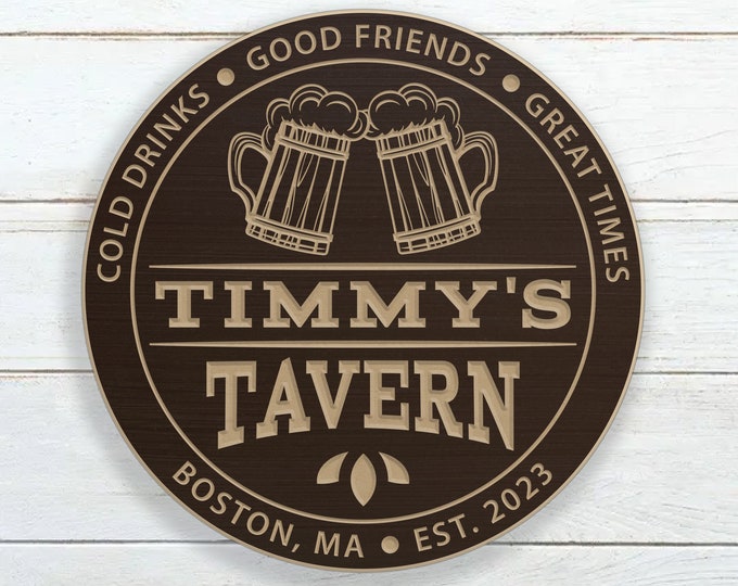 Personalized Basement Tavern Bar Sign