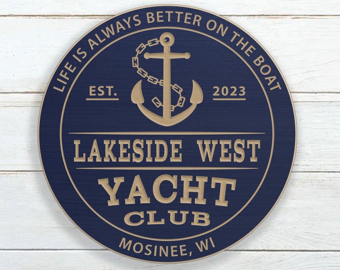Personalized Yacht Club Sign