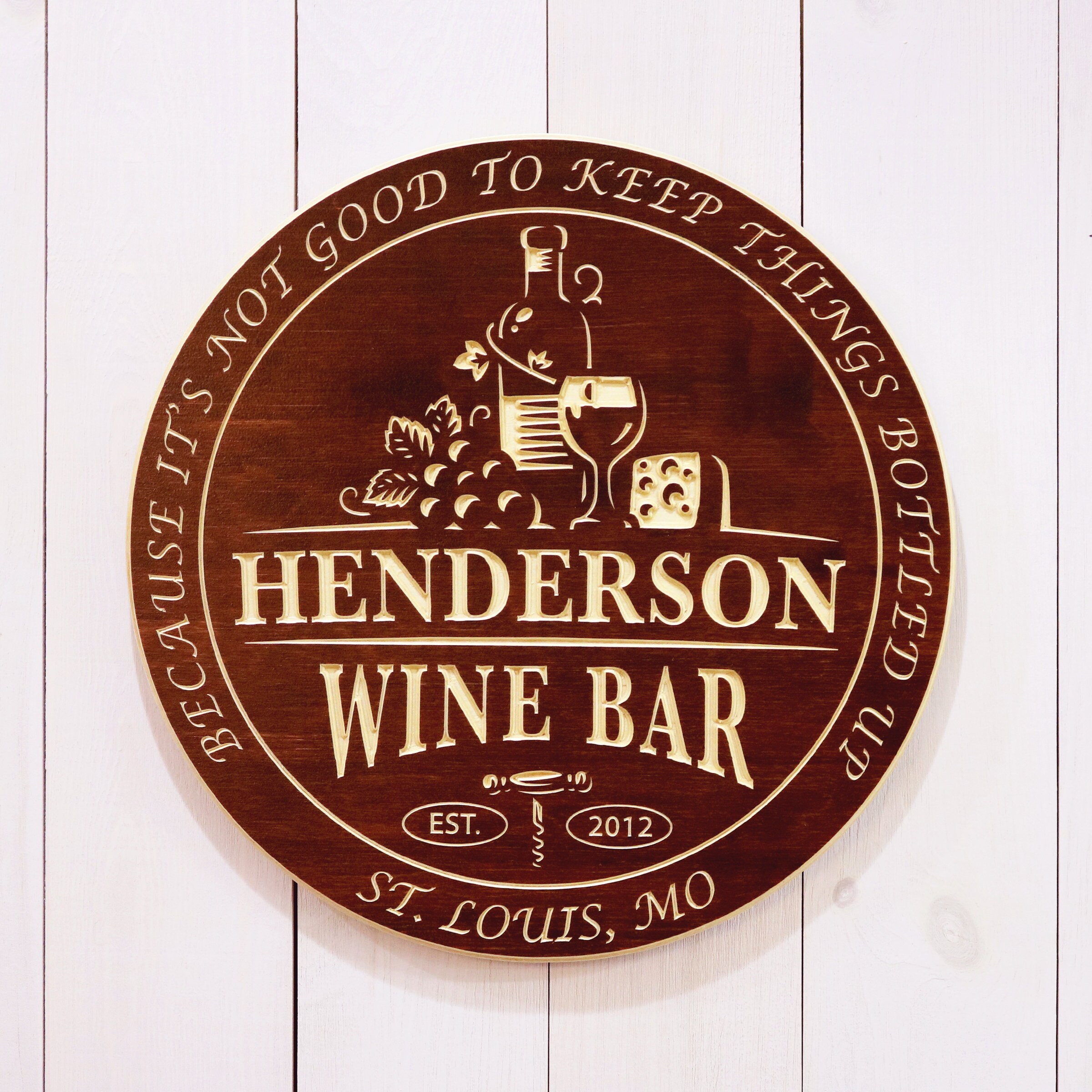 Wine Bar Sign With Name / Personalized Wine Bar Sign / Carved Etsy