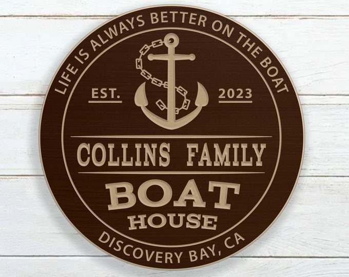 Personalized Boat House Sign