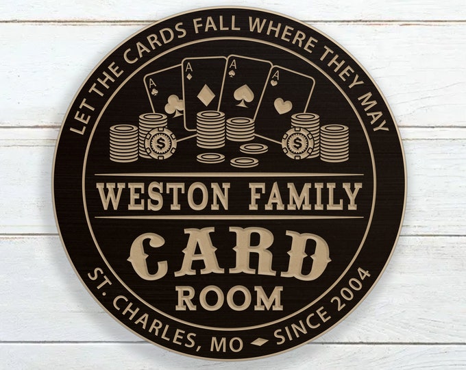 Personalized Card Room Sign