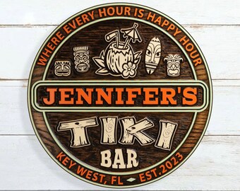 Premium Personalized Tiki Bar Sign