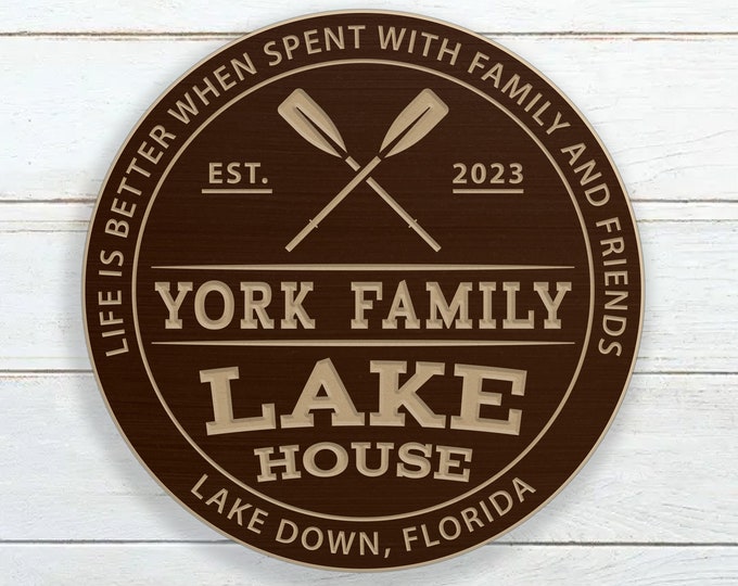 Personalized Lake House Sign