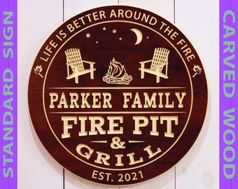 Personalized Camp Fire Pit Sign