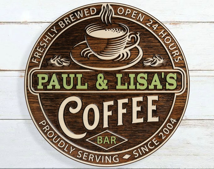 Premium Personalized Coffee Bar Sign