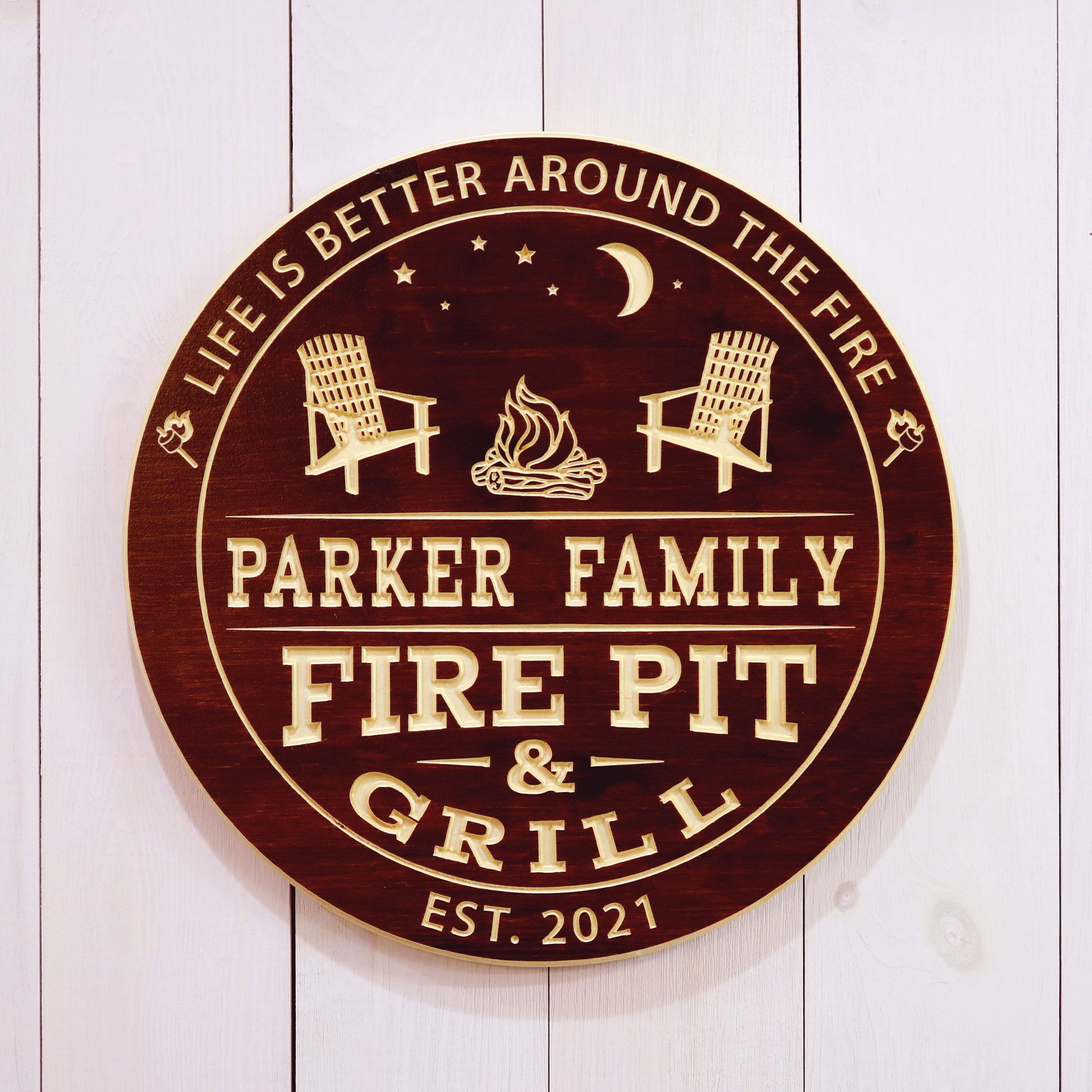 Personalized Camp Fire Pit Sign