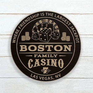 Casino Game Room Sign / Personalized Casino Sign / Carved Wood Sign / Custom Game Room Casino Sign