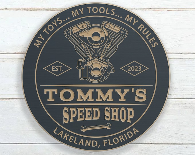 Personalized Speed Shop Sign