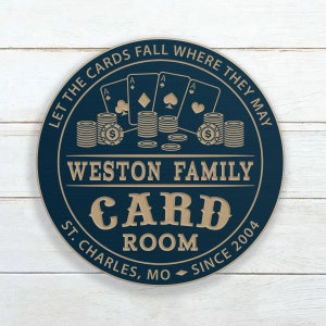 Card Room Sign / Personalized Poker Casino Sign / Carved Wood Sign / Custom Poker Game Room Casino Sign/ Game Room Sign