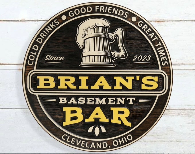 Premium Personalized Bar Tavern With Mug Sign