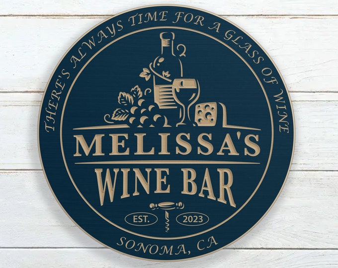 Personalized Wine Bar Sign