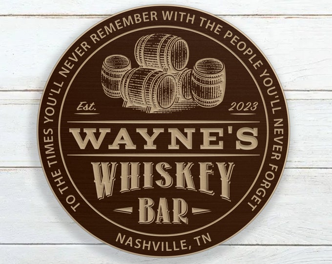 Personalized Whiskey Bar Sign