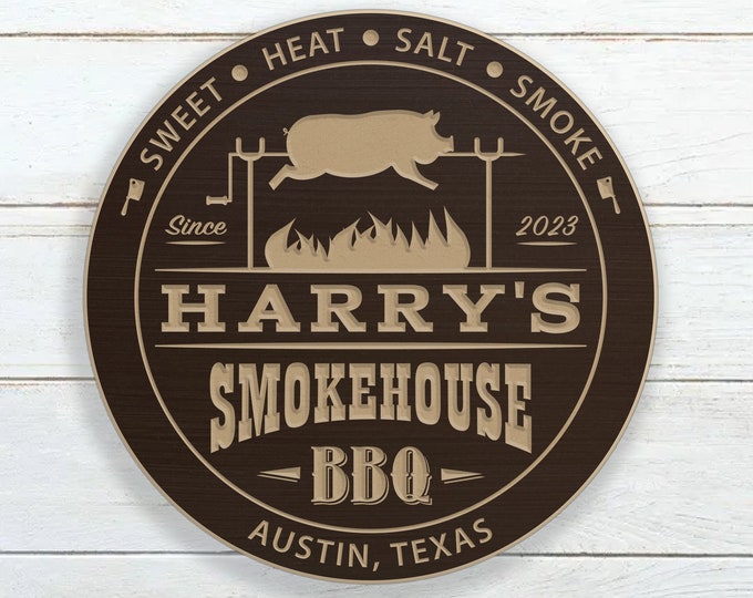 Personalized Smokehouse BBQ Sign