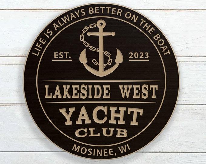 Personalized Yacht Club Sign