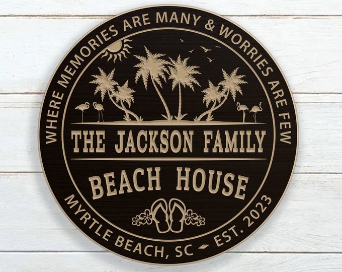 Personalized Beach House Sign