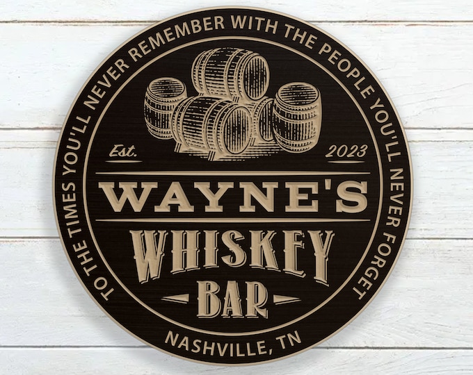 Personalized Whiskey Bar Sign