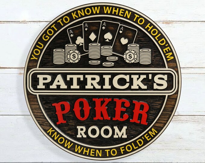 Premium Personalized Poker Room Sign