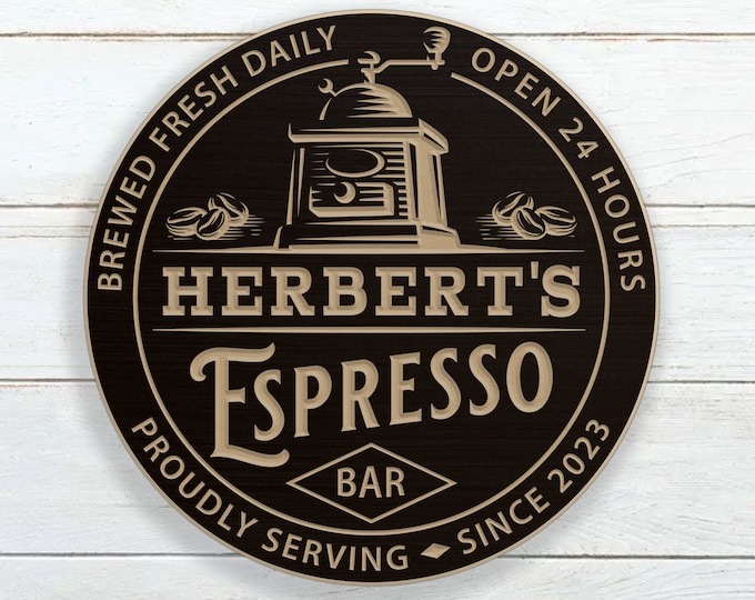 Personalized Espresso Bar Sign