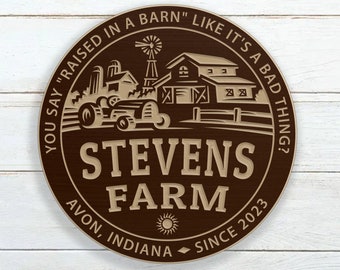 Farm Sign / Personalized Farm Garden Sign / Carved Wood Sign / Custom Garden Farm Sign / Hobby Farm Sign