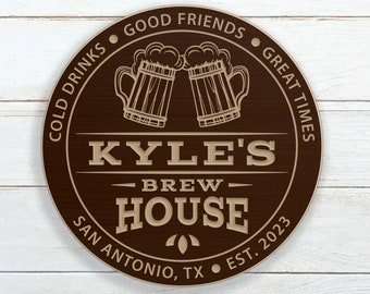 Personalized Brew House Bar Sign
