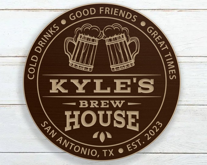 Personalized Brew House Bar Sign