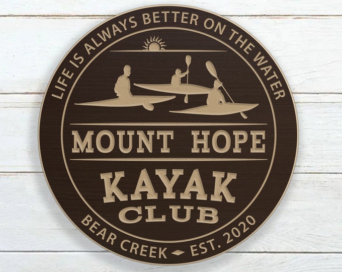 Personalized Kayak Club Sign