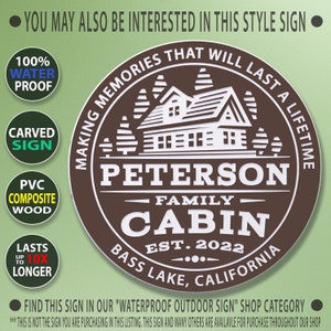Cabin Camp Sign / Personalized Cabin Sign / Carved Wood Sign / Custom ...