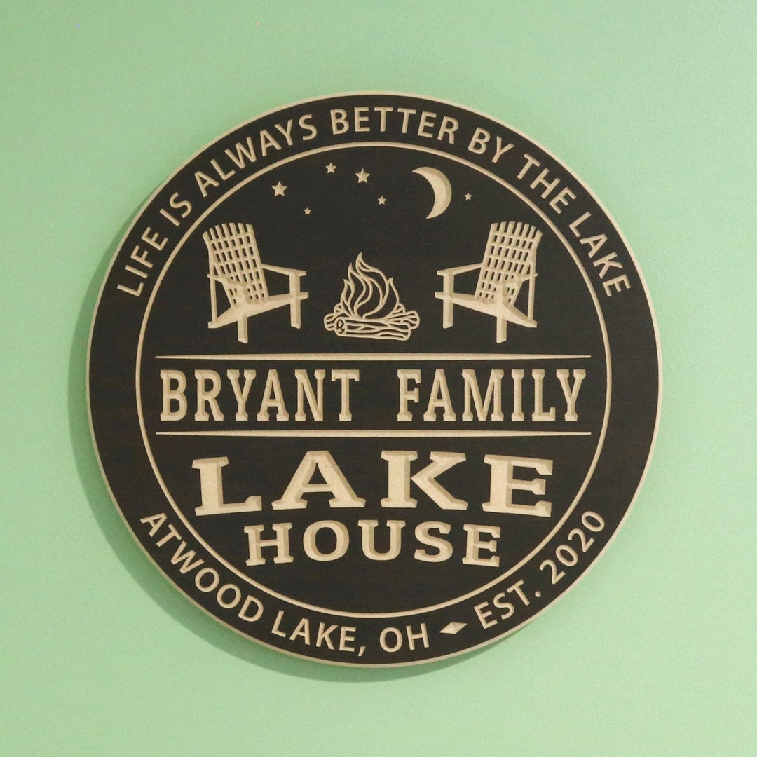 Lake House Sign / Personalized Lake Cottage Cabin Sign / Etsy