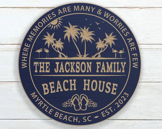 Personalized Beach House Sign