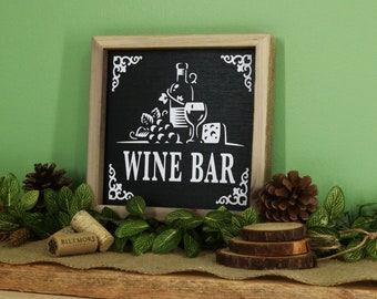 Rustic Farmhouse Wine Bar Sign