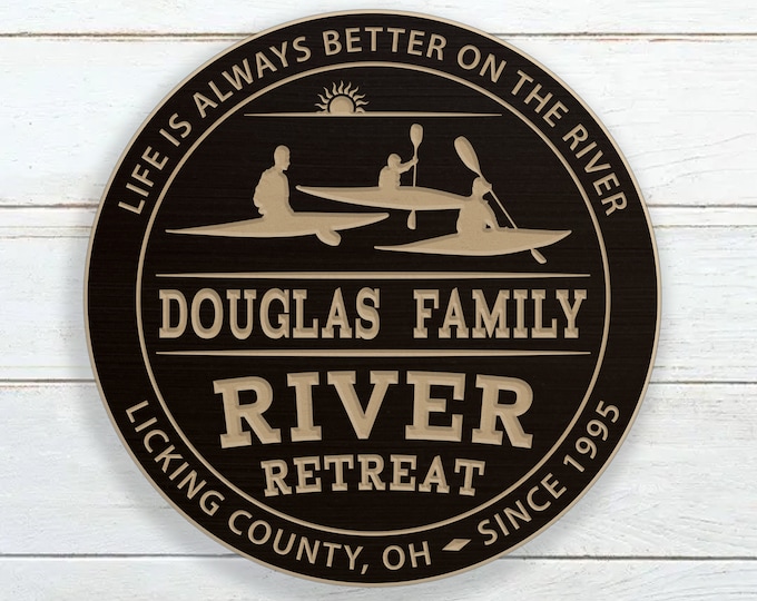 Personalized River Retreat Sign