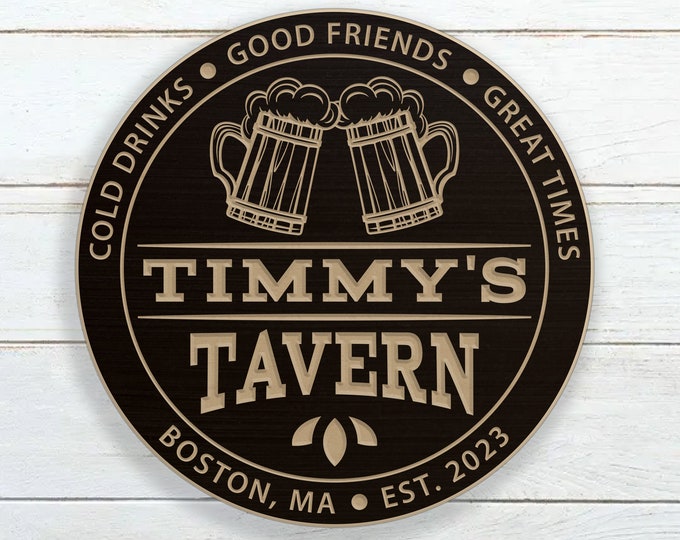 Personalized Basement Tavern Bar Sign