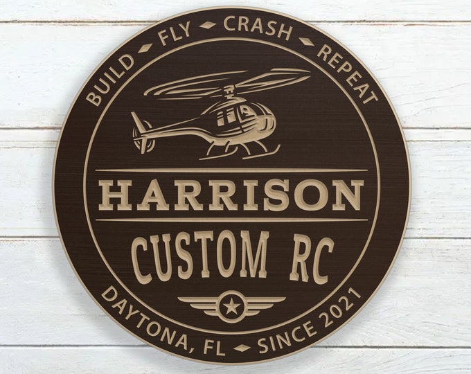 RC Helicopter Sign