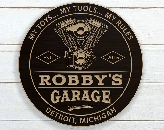 Personalized Speed Shop Garage Sign